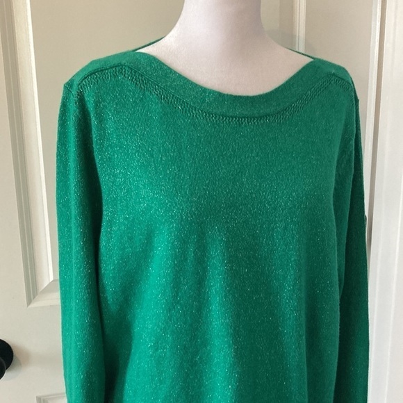 Apt. 9 XXL green sweater metallic threads - Picture 2 of 12